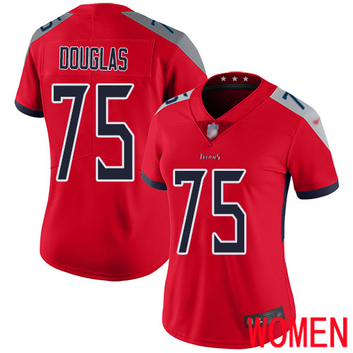 Tennessee Titans Limited Red Women Jamil Douglas Jersey NFL Football #75 Inverted Legend->women nfl jersey->Women Jersey